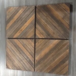 4 decorative weathered wood panels